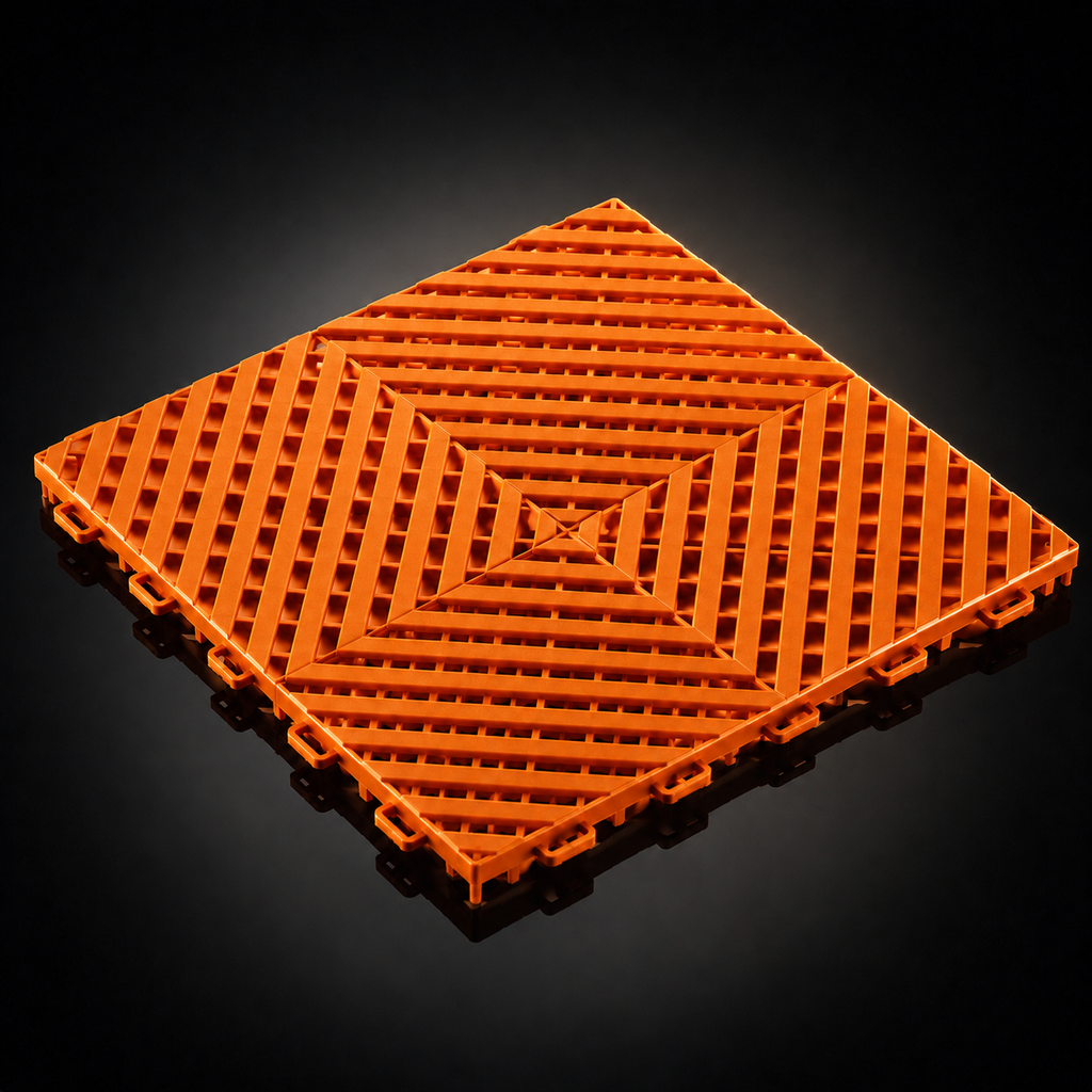 Loseta de garaje CorsaLux Grid en naranja