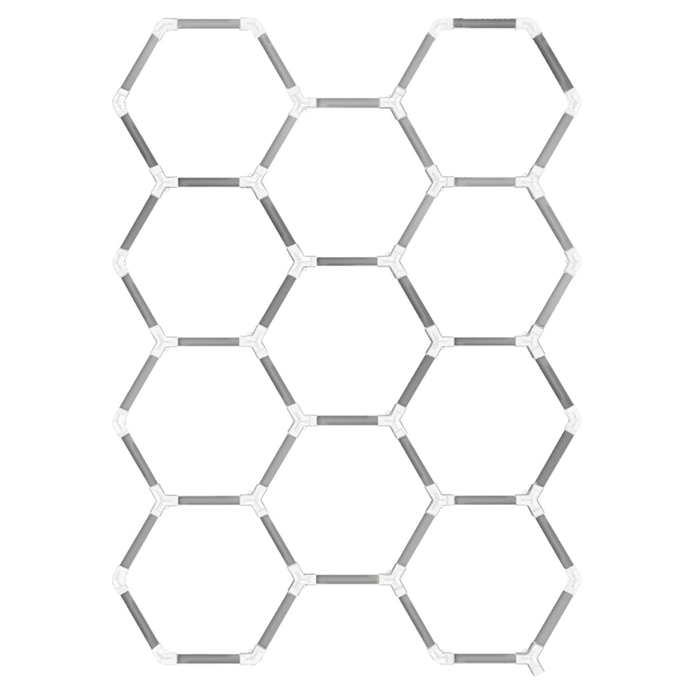 Luminaria LED hexagonal CorsaLux Hexa Pro HM-11, 11 hexágonos, 3260 × 2330 mm